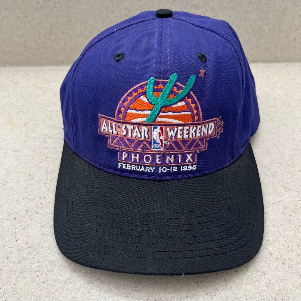 Vintage Starter NBA PHX All Star Weekend 1995 Hat Cap Snapback Purple Black USA
